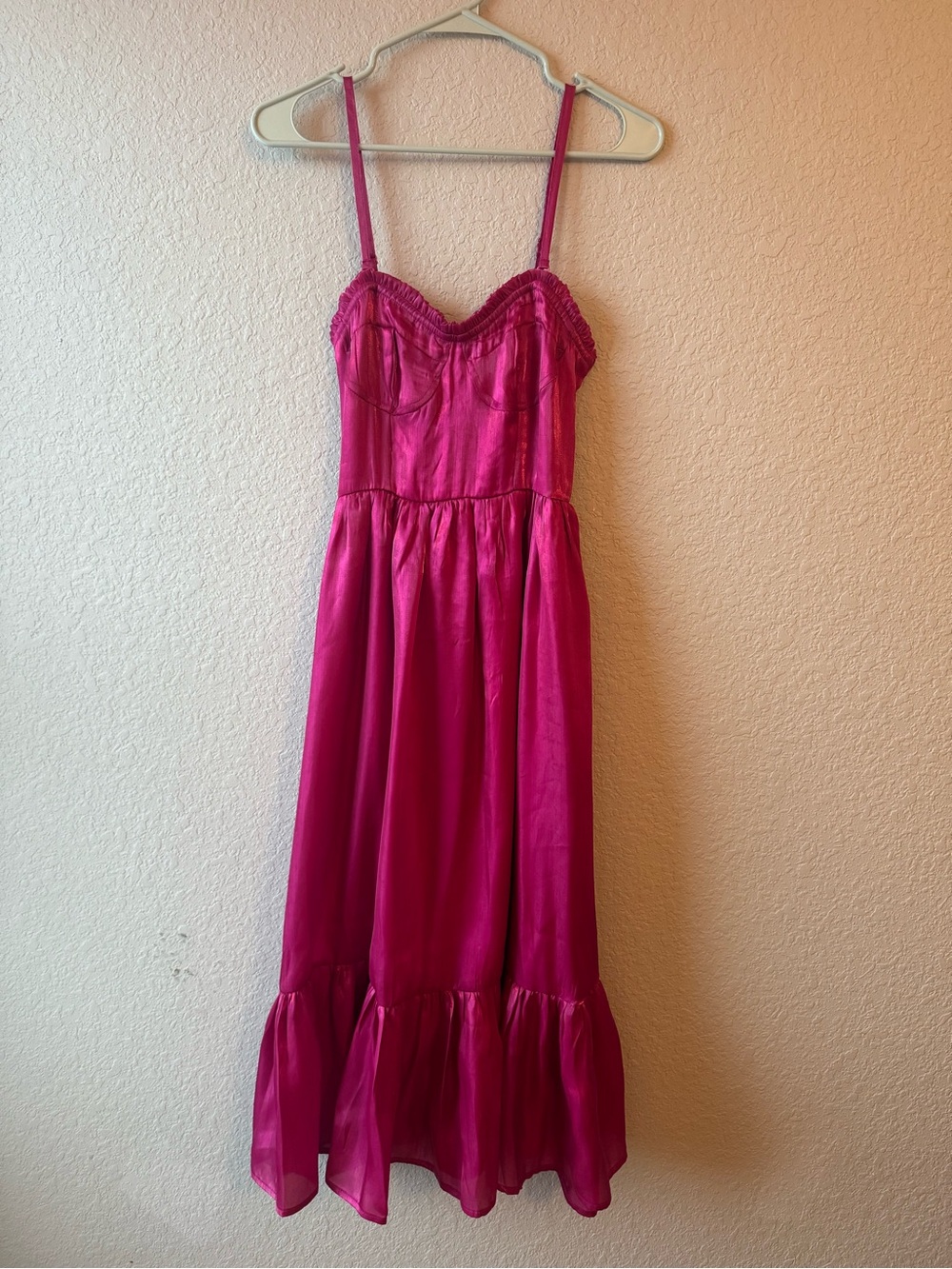 Storia Hot Pink Spaghetti-Strap Maxi Dress